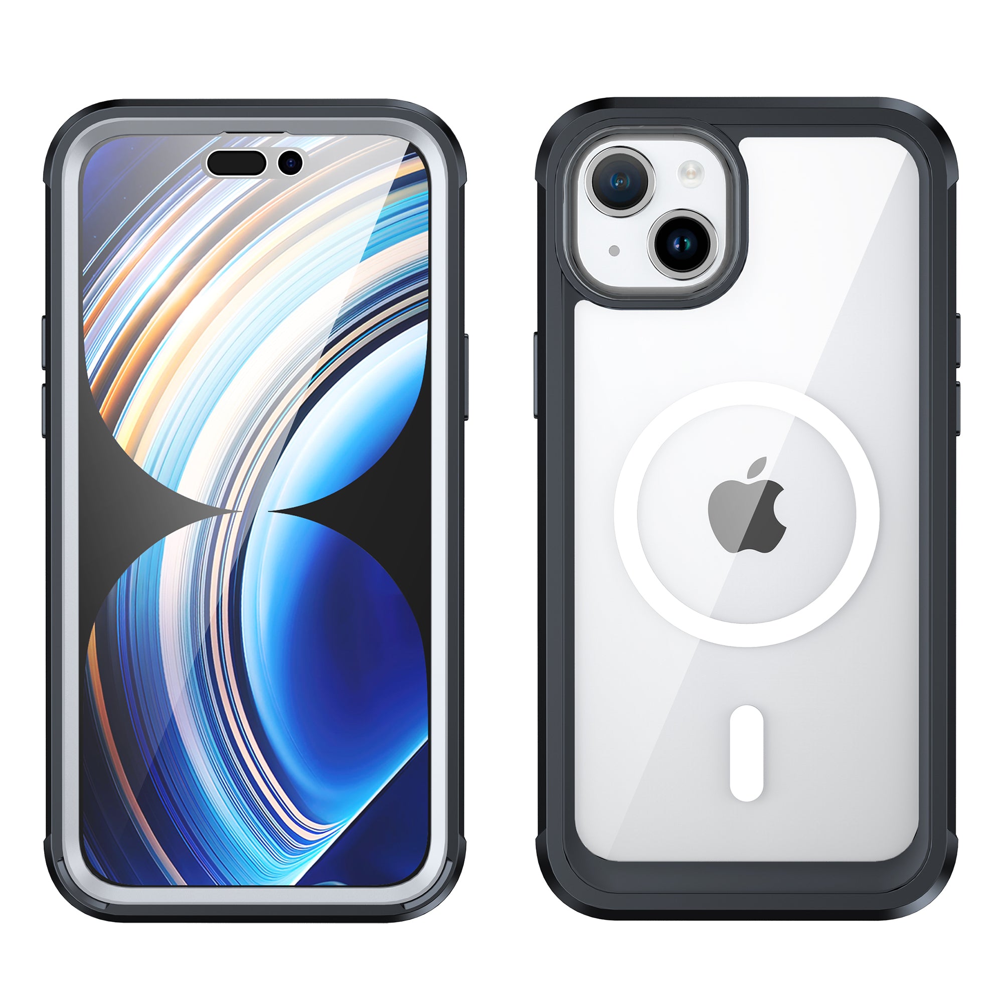 For iPhone 15 Plus Shockproof Transparent Phone Case PC TPU Cover with Tempered Glass Screen Protector For iPhone 15 Plus Shockproof Transparent Phone Case PC TPU Cover with Tempered Glass Screen Protector